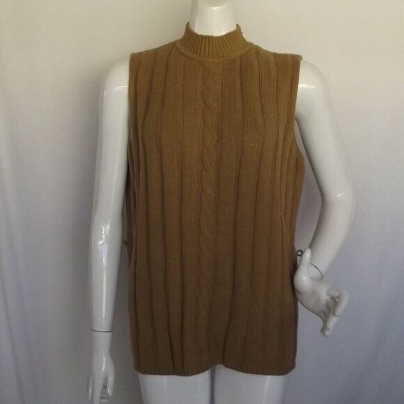 new MAGGIE MCNAUGHTON Sweater/Knit Top, 1X, Sleeveless, Caramel Brown - Picture 12 of 12